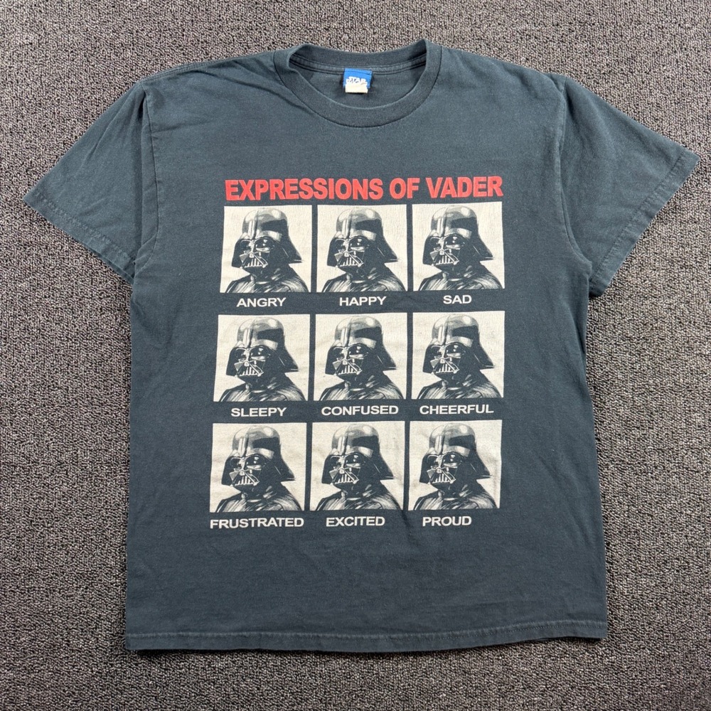 Vintage Blue Tag Star Wars Expressions of Darth Vader T-Shirt Mens M Lucasfilms